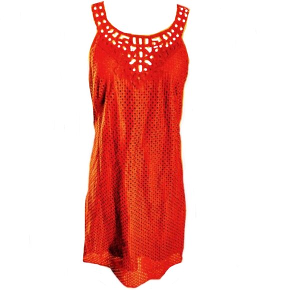 Brand New Women's Max Studio Eyelet Crocheted-Trim Sheath Dress - Picture 1 of 11